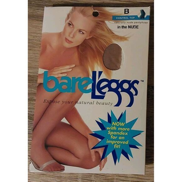 Vintage Bare Leggs Control‎ Top Pantyhose NUDE Size B New - Picture 1 of 3